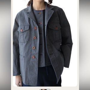 Caron Callahan NWOT Linus Railroad Stripe Chore Jacket fits M/L